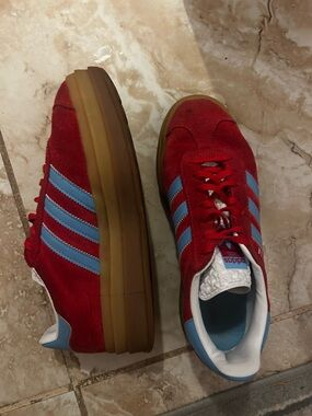 Red Platform Adidas Gazelles